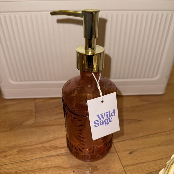 Wild Sage Cassidy Amber Colored Glass Lotion Pump - Picture 1 of 4